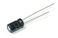 1 uF / 63V / Kondenzátor, elektrolit, 1µF, 63V DC, 1.5mm, Ø4x7mm, -40...85°C